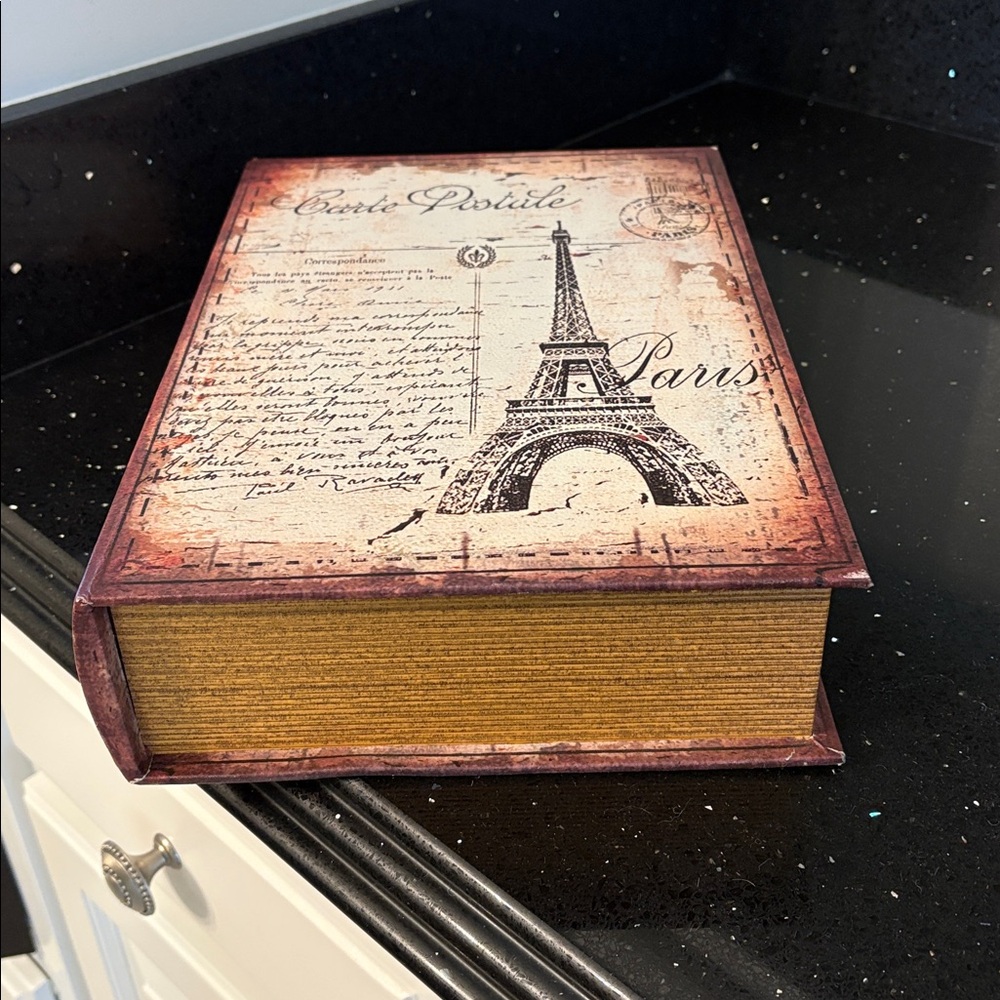 Vintage Inspired Faux Book Storage Riser Paris World Map Shabby Chic Cottagecore - Picture 5 of 13